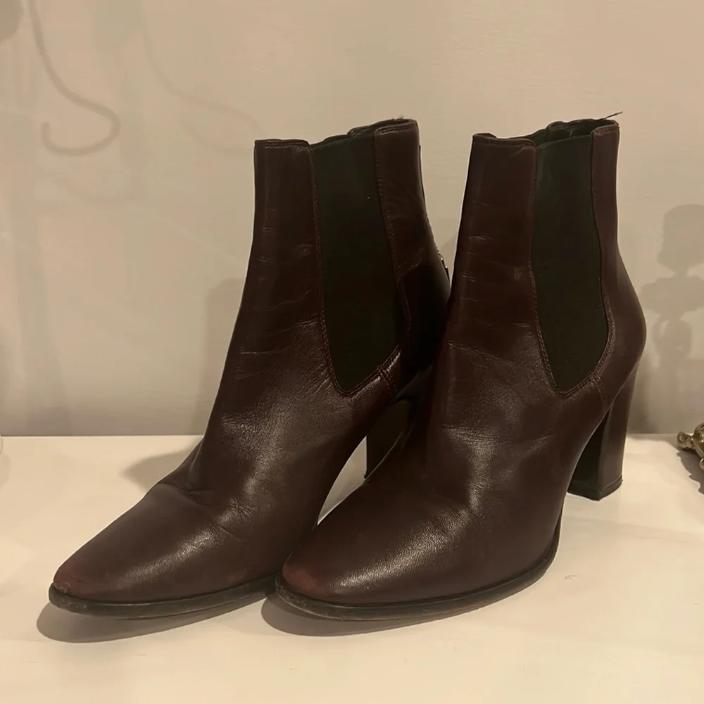 Balenciaga Violet Plum Leather Boots 37 - Picture 1 of 10